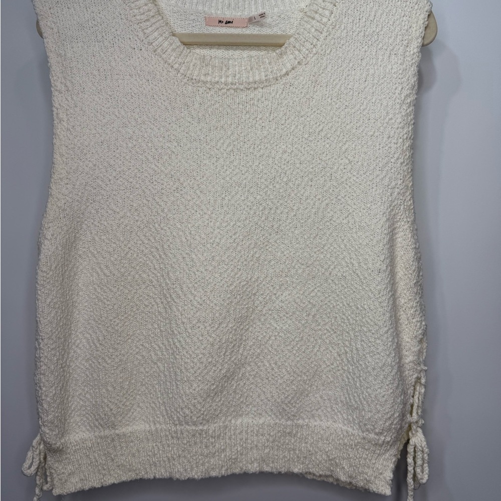 miami Cream Knit Top Size Large - Picture 2 of 8